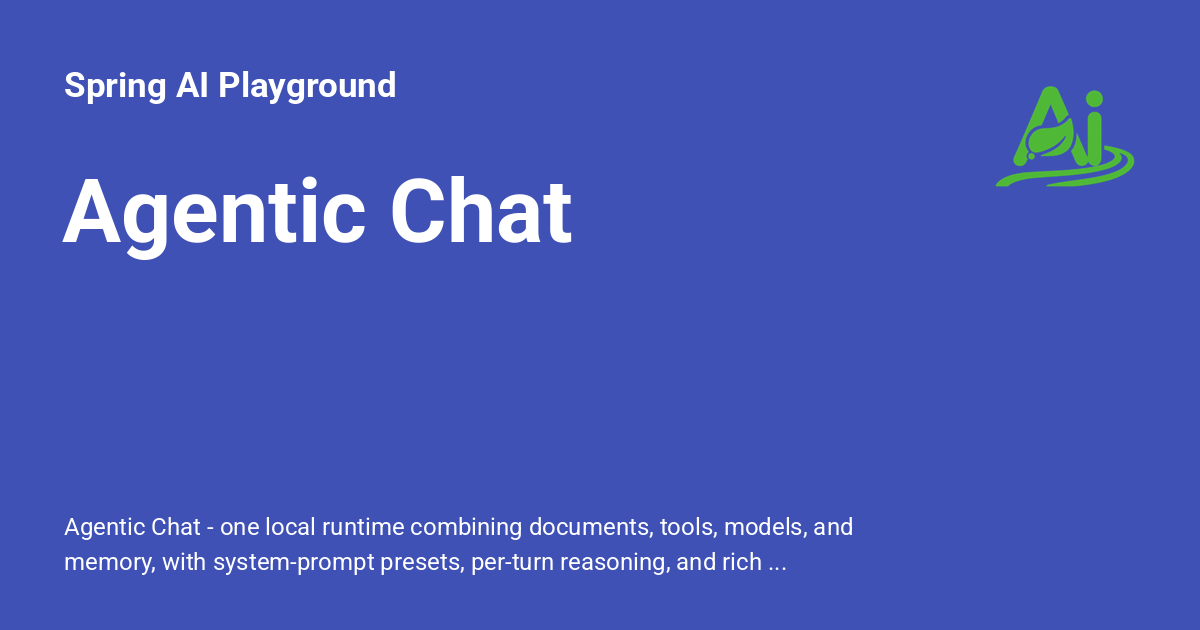Agentic Chat - Spring AI Playground