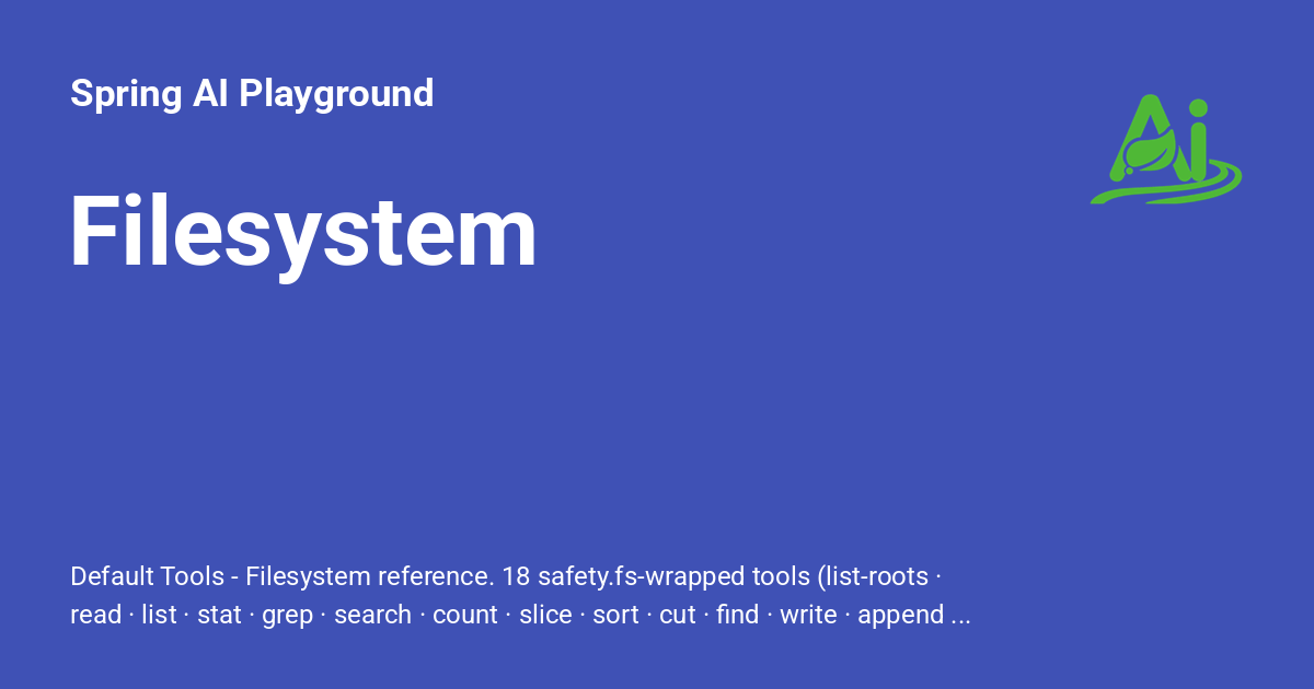 Filesystem - Spring AI Playground