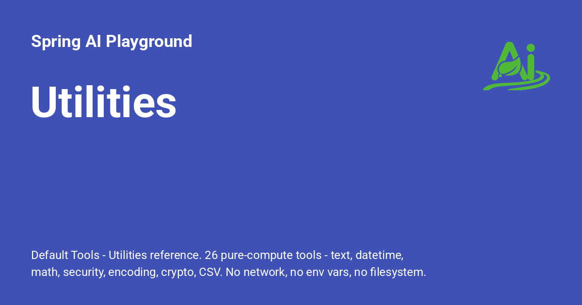 Utilities - Spring AI Playground