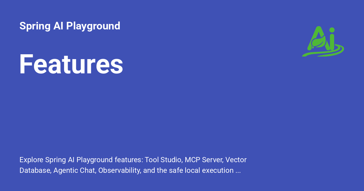 Features - Spring AI Playground
