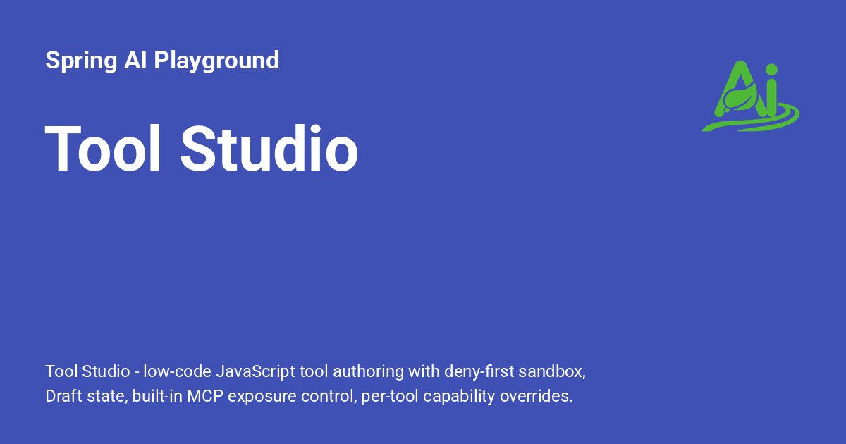 Tool Studio - Spring AI Playground