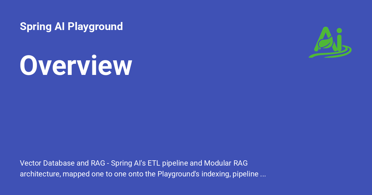 Vector Database - Spring AI Playground