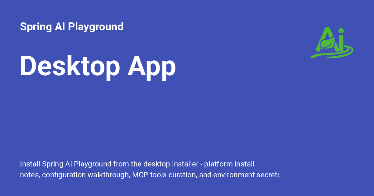 Desktop App - Spring AI Playground