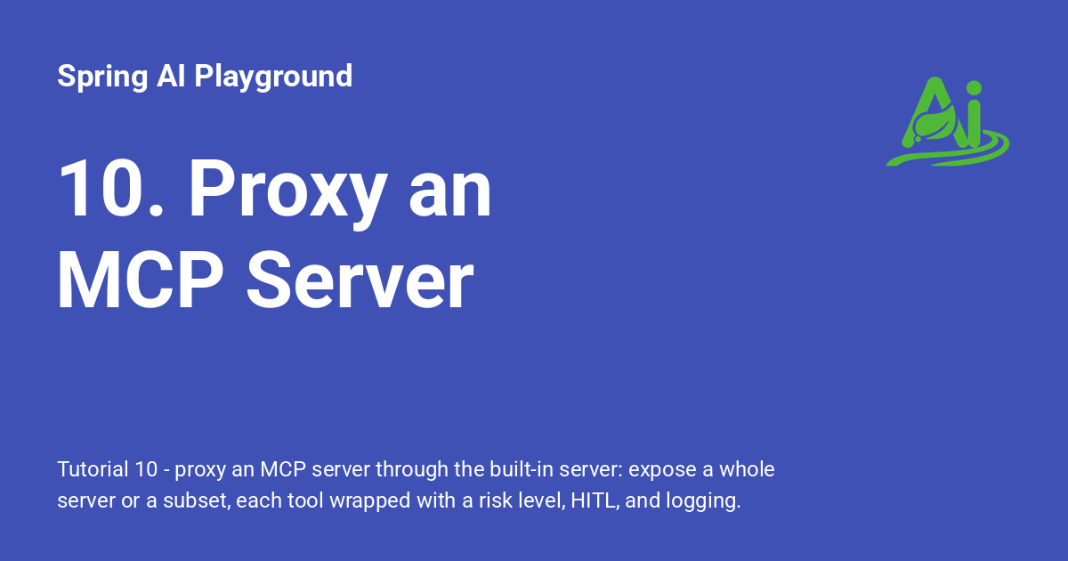 10. Proxy an MCP Server - Spring AI Playground